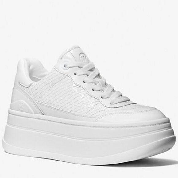 MICHAEL Michael Kors “Hayes” Snake-Embossed Platform Sneakers – Size 9 - Picture 4 of 4